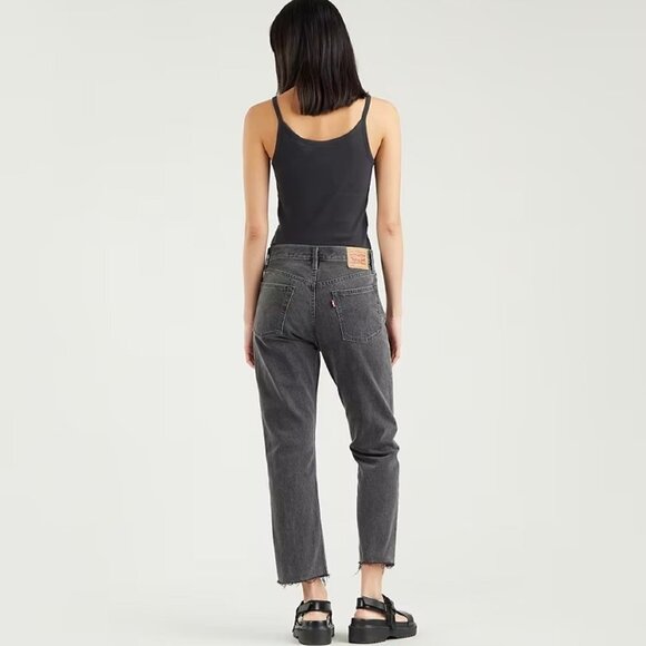 LEVI'S 501 CROP JEANS Get Off My Cloud - Black - Picture 5 of 7